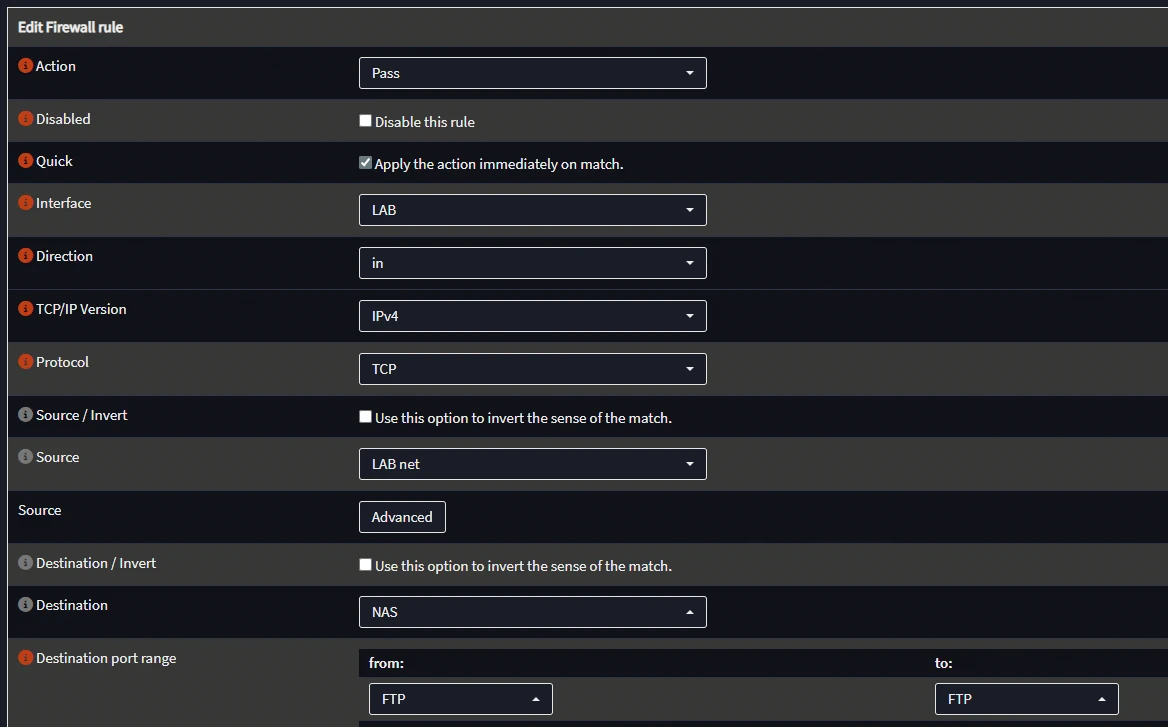 FTP Firewall Rule